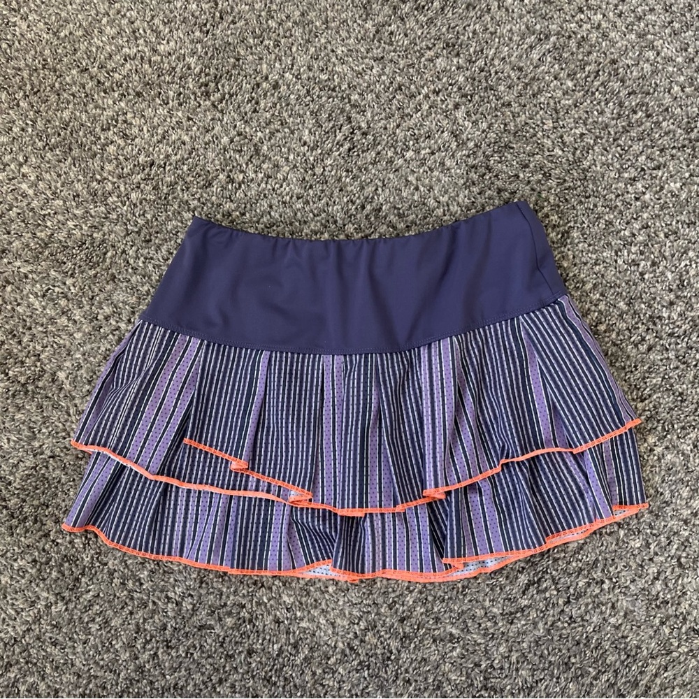 COPY - Lucky In Love Tennis Skirt Purple Orange Medium M 8 10